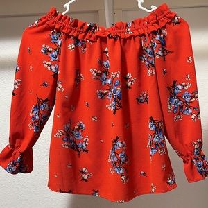 H&M size 2 Red Floral and Navy Blue & Red Stripe